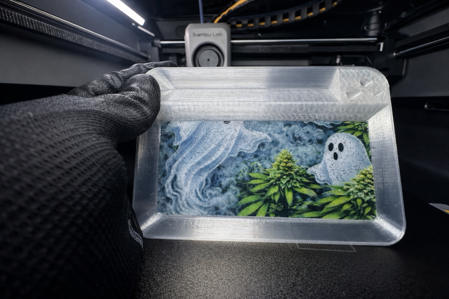 Ghost Printz “Haunted Harvest” Rolling Tray – Translucent Edition
